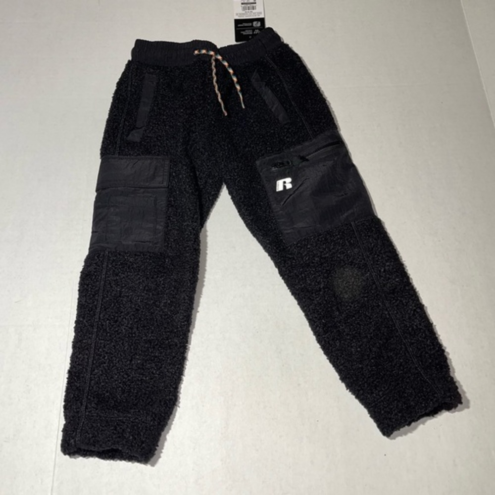 Russell Boys Black Faux Sherpa Joggers